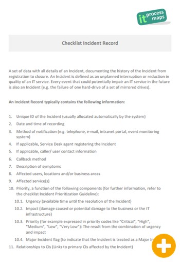 Visio ITIL Checklists